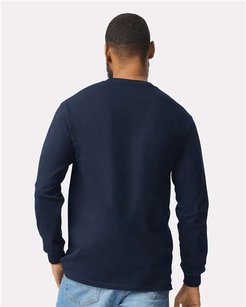 Unisex Ultra Cotton® Long Sleeve Pocket T-Shirt – On Model – Back