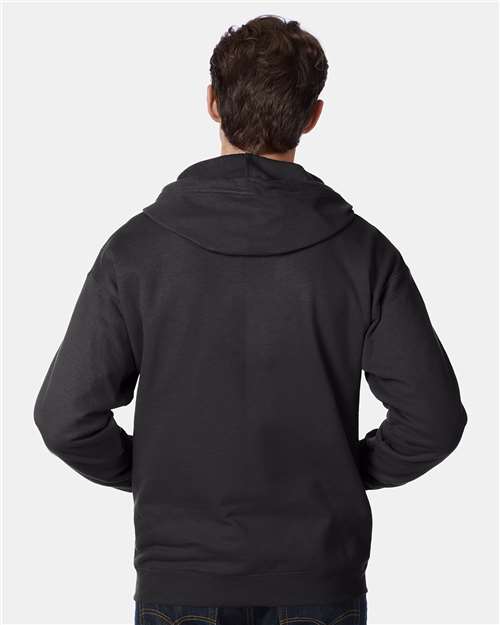 Unisex EcoSmart® Full-Zip Hooded Sweatshirt – On Model – Back