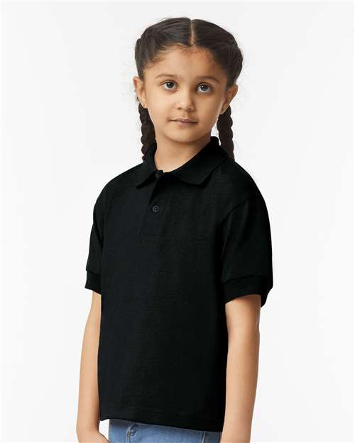 Youth DryBlend® Jersey Polo – On Model – Side