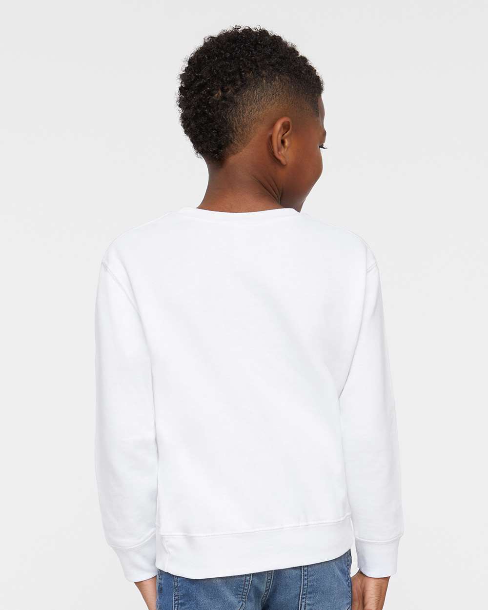 Toddler Fleece Crewneck Sweatshirts – White – 100% Polyester