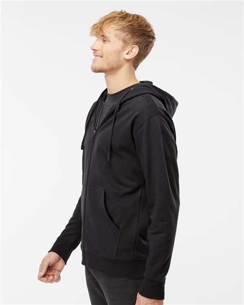 Unisex Midweight Full-Zip Hooded Sweatshirt – On Model – Side