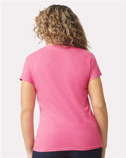 Women's Softstyle® V-Neck T-Shirt – On Model – Back