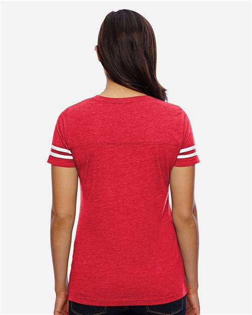 Women's Football V-Neck Fine Jersey Tee