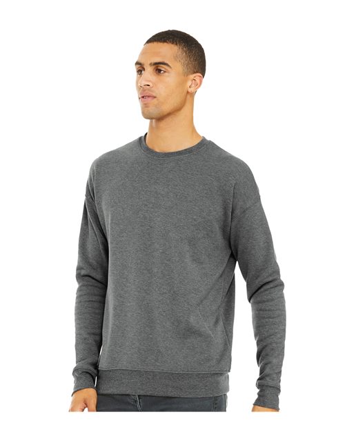 Unisex Sponge Fleece Drop Shoulder Crewneck Sweatshirt – On Model – Side