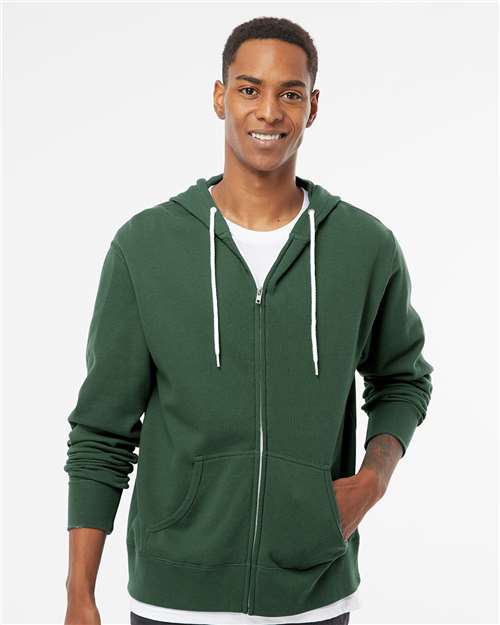 Unisex Lightweight Full-Zip Hooded Sweatshirt