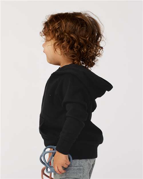 Toddler Special Blend Hooded Raglan Sweatshirt – On Model – Side