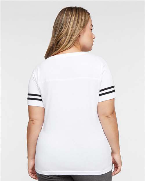 Women's Football V-Neck Fine Jersey Tee