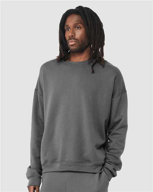 Unisex Sponge Fleece Drop Shoulder Crewneck Sweatshirt – On Model – Side