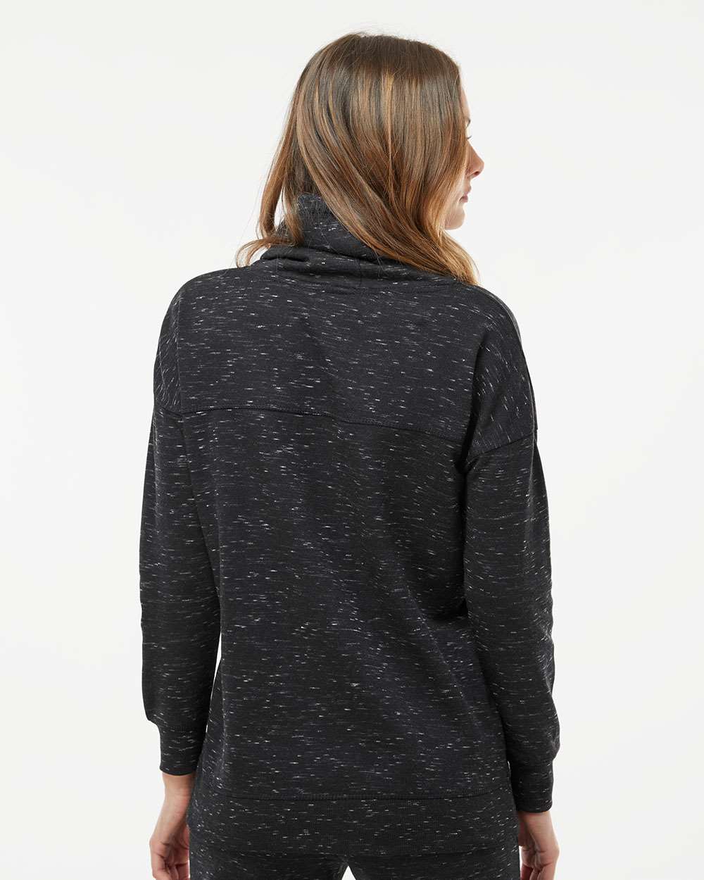J. America 8673 - Women's Mélange Fleece Cowl Neck Sweatshirt