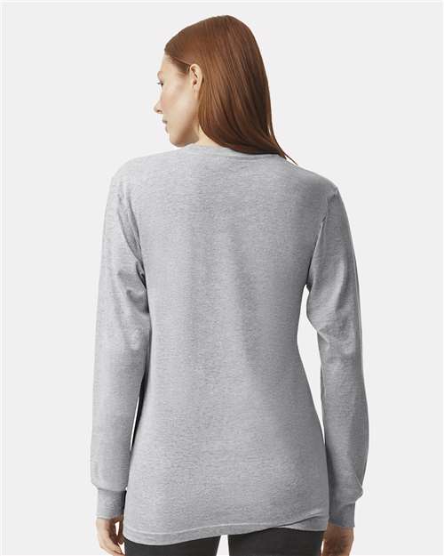 Unisex Fine Jersey Long Sleeve Tee – On Model – Back