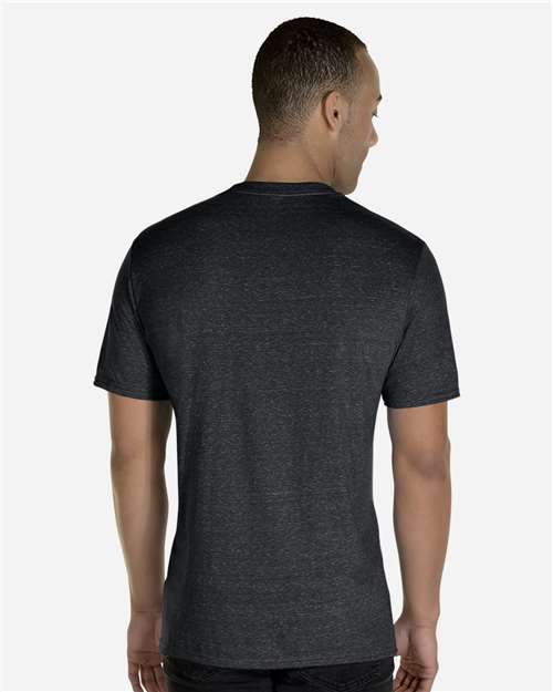 Unisex Snow Heather Jersey T-Shirt – On Model – Back