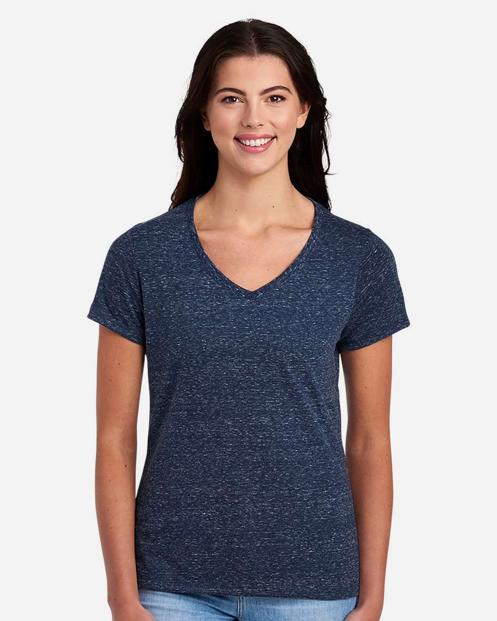JERZEES 88WVR - Women's Snow Heather Jersey V-Neck T-Shirt