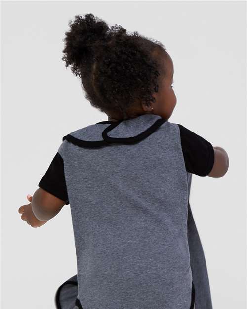 Infant Contrast Trim Premium Jersey Bib – On Model – Back
