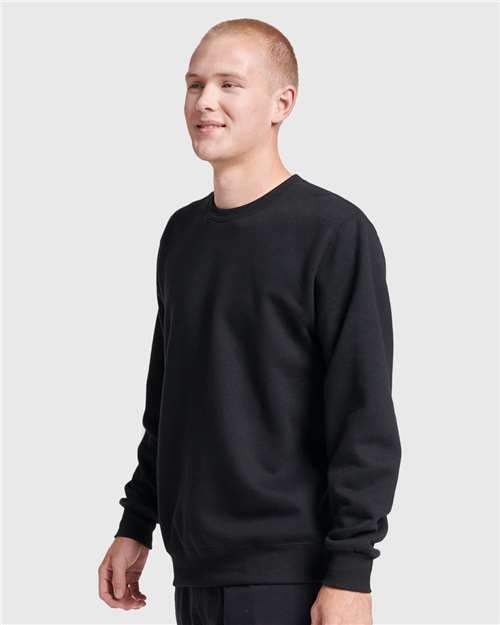 Unisex Eco™ Premium Blend Ring-Spun Crewneck Sweatshirt – On Model – Side