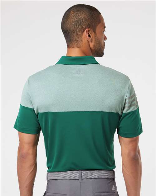Men's Heathered 3-Stripes Colorblocked Polo