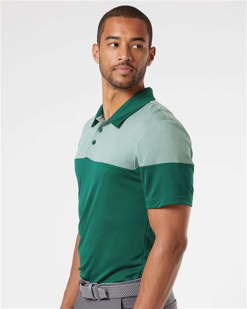 Men's Heathered 3-Stripes Colorblocked Polo