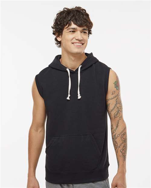 Men's Triblend Sleeveless Hooded Sweatshirt