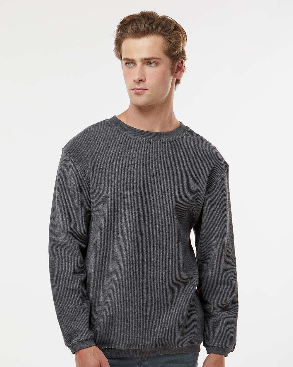 Corded crewneck outlet