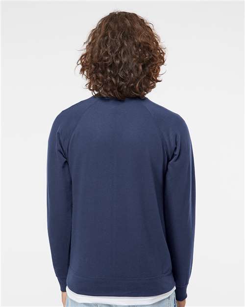 Unisex Icon Lightweight Loopback Terry Crewneck Sweatshirt – On Model – Back