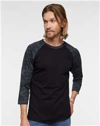 LAT 6930 - Men's Baseball Fine Jersey Three-Quarter Sleeve Tee