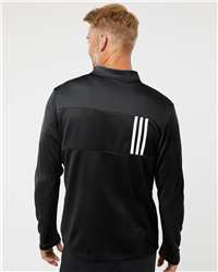 Adidas A482 - Men's 3-Stripes Double-Knit Quarter-Zip Pullover