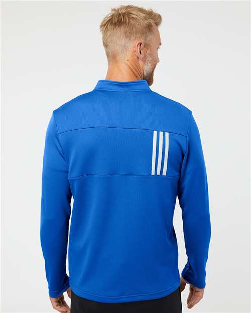 Men's 3-Stripes Double-Knit Quarter-Zip Pullover