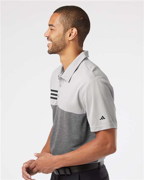 Men's Heathered Colorblocked 3-Stripes Polo