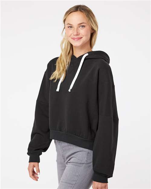 Women's Sueded Fleece Crop Hooded Sweatshirt