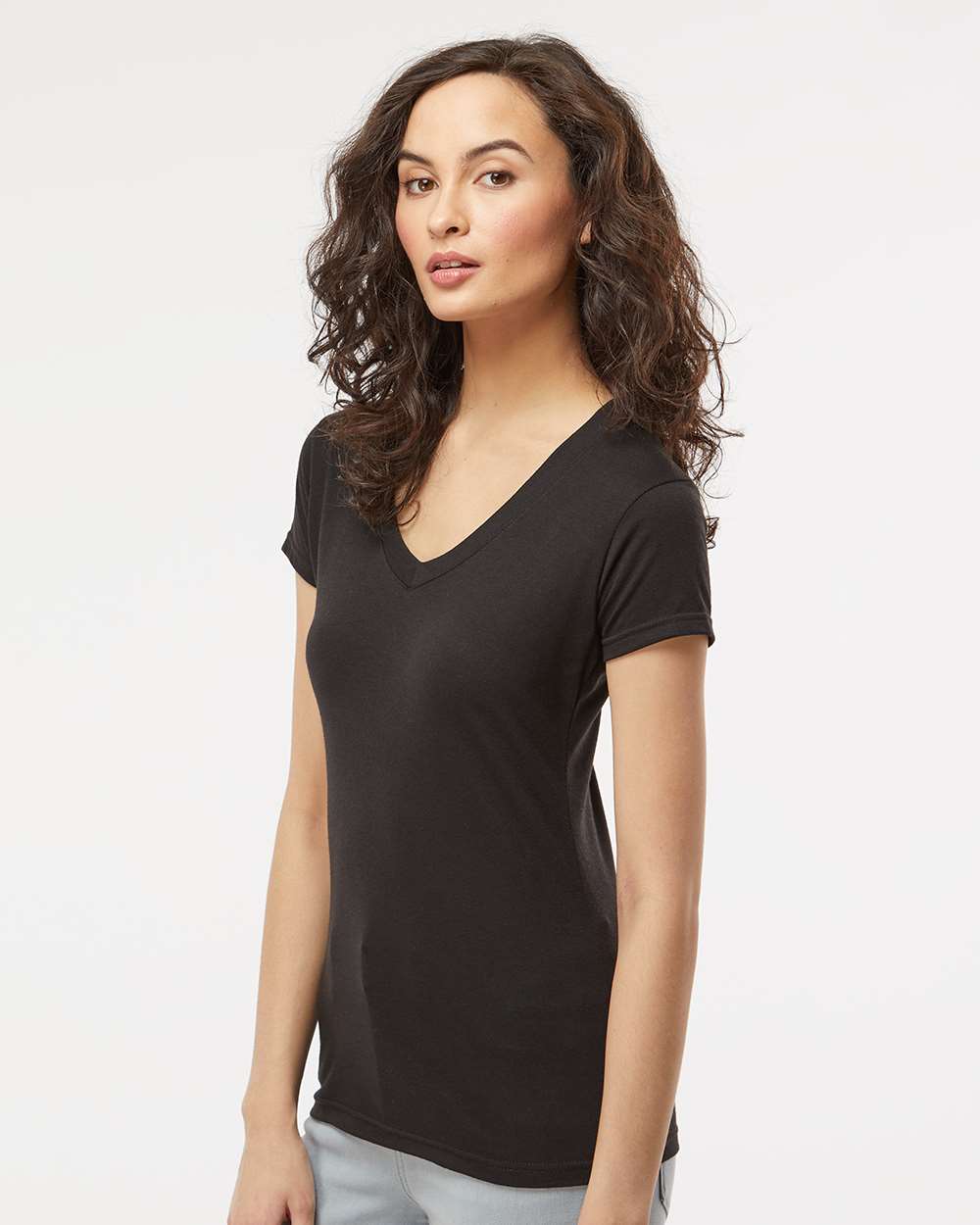 M&O 3542 - Women's Deluxe Blend V-Neck T-Shirt