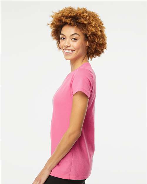 Women's Gold Soft Touch T-Shirt – On Model – Side
