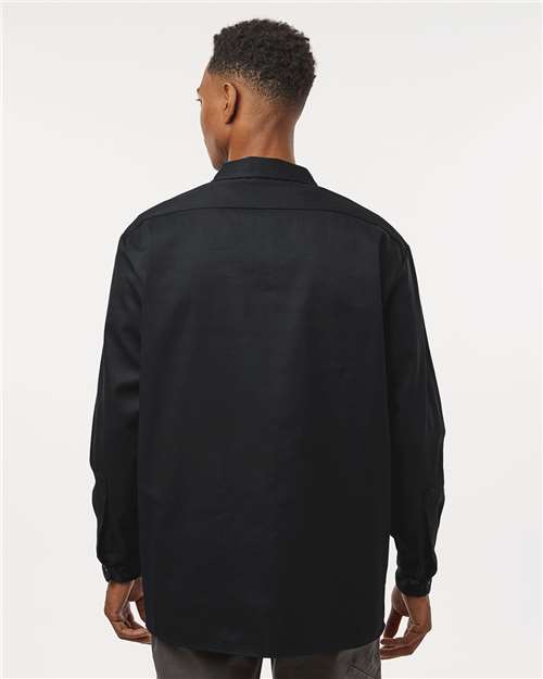 Men's Long Sleeve Work Shirt – On Model – Back