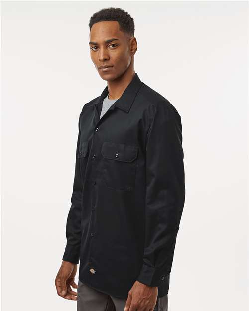 Men's Long Sleeve Work Shirt – On Model – Side