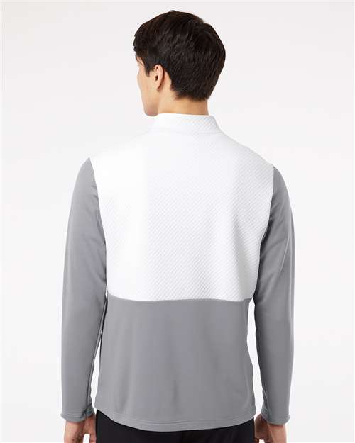 Men's Textured Mixed Media Quarter-Zip Pullover