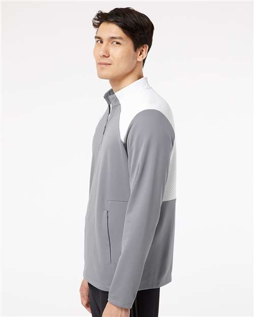 Men's Textured Mixed Media Quarter-Zip Pullover