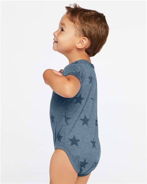 Infant Star Print Bodysuit – On Model – Side