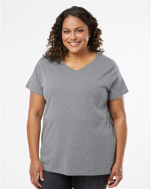 Women's Curvy Collection Fine Jersey V-Neck Tee