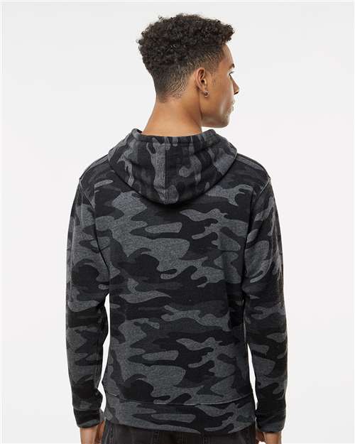 Men's Triblend Fleece Hooded Sweatshirt – On Model – Back