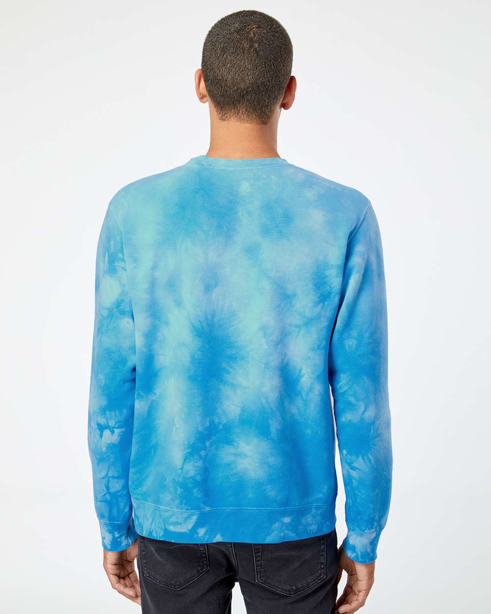 Blue tie dye crewneck hot sale sweatshirt