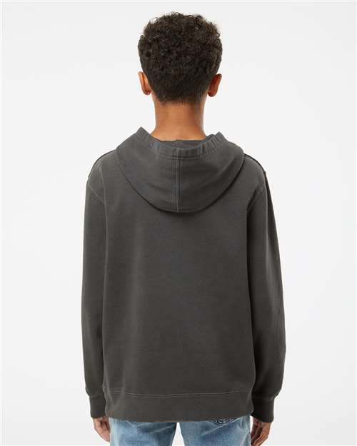 Youth Midweight Pigment-Dyed Hooded Sweatshirt – On Model – Back