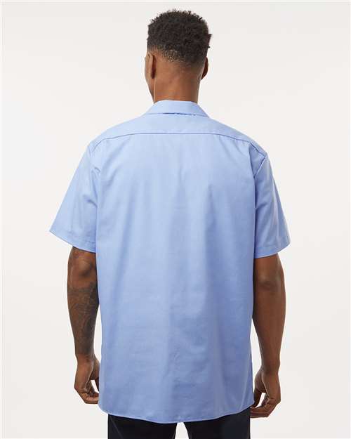 Men's Industrial Short Sleeve Work Shirt – On Model – Back