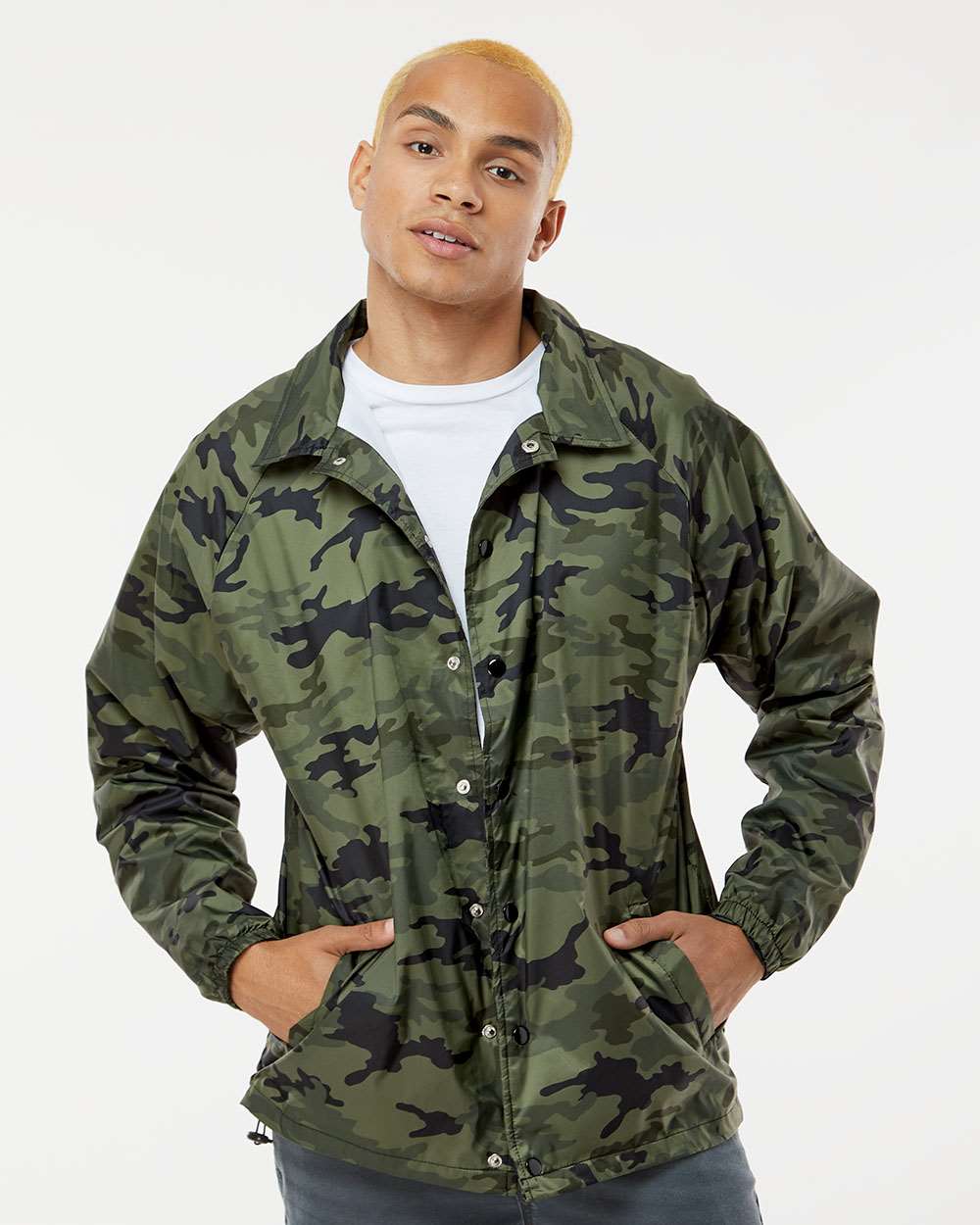 Burnside Men Mentor Coach's Jacket Weather Resistant Side Pockets Up To 3XL 9718 - Picture 9 of 19