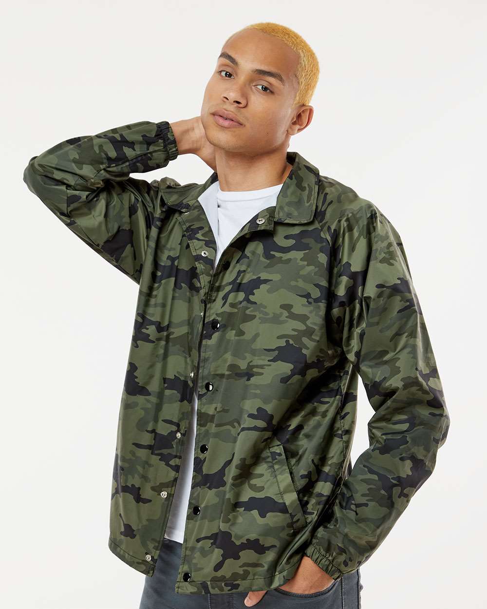 Burnside Men Mentor Coach's Jacket Weather Resistant Side Pockets Up To 3XL 9718 - Picture 8 of 19