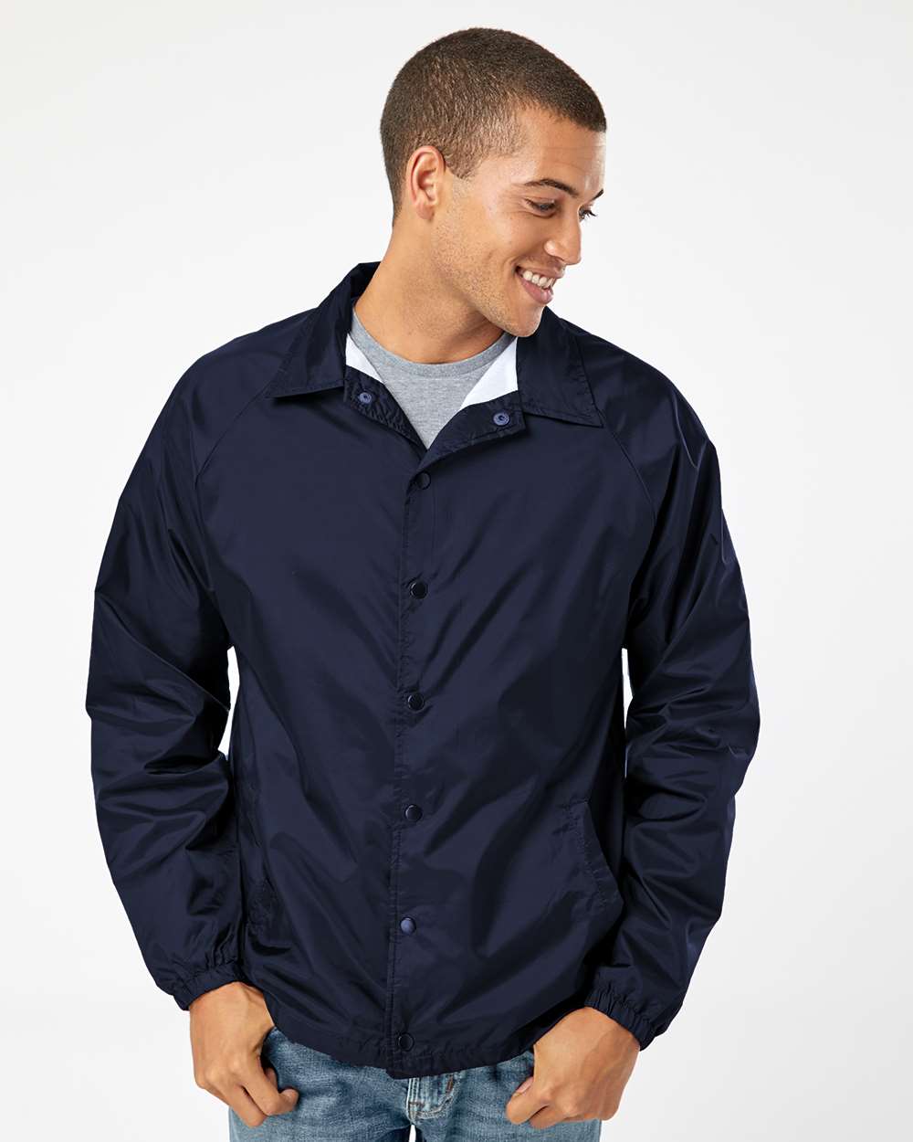 Burnside Men Mentor Coach's Jacket Weather Resistant Side Pockets Up To 3XL 9718 - Picture 15 of 19