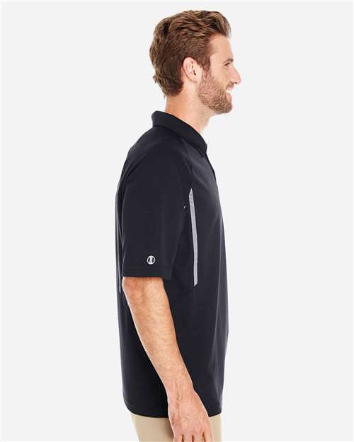 Men's Two-Tone Avenger Polo – On Model – Side