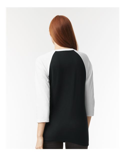 Unisex CVC Three-Quarter Sleeve Tee – On Model – Back