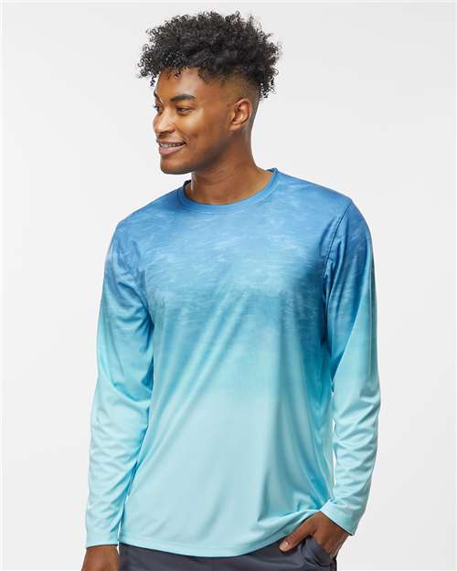 Unisex Montauk Oceanic Fade Performance Long Sleeve T-Shirt