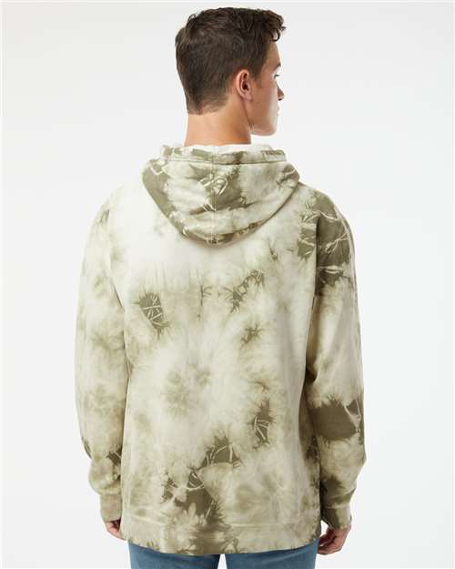 Unisex Midweight Tie-Dyed Hooded Sweatshirt – On Model – Back