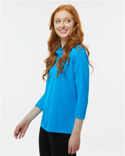 Women's Lady Palm Three-Quarter Sleeve Polo – On Model – Side