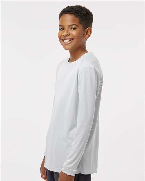 Youth Long Islander Performance Long Sleeve T-Shirt – On Model – Side