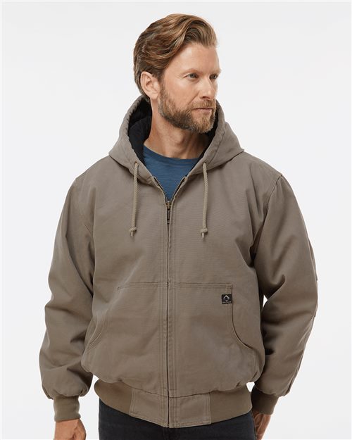 DRI DUCK 5020 Cheyenne Boulder Cloth™ Hooded Jacket with Tricot Quilt Lining Model Shot
